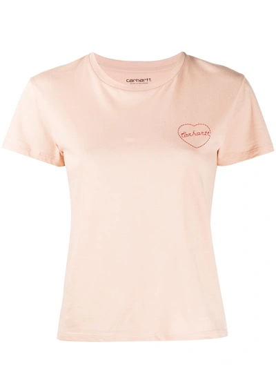 Carhartt Heart-logo Short Sleeved T-shirt In Pink