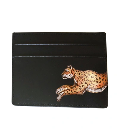 Alepel Leopard Black Cardholder In Multi
