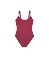 Tory Burch Clip Tank Swimsuit, Silver Hardware In Imperial Garnet