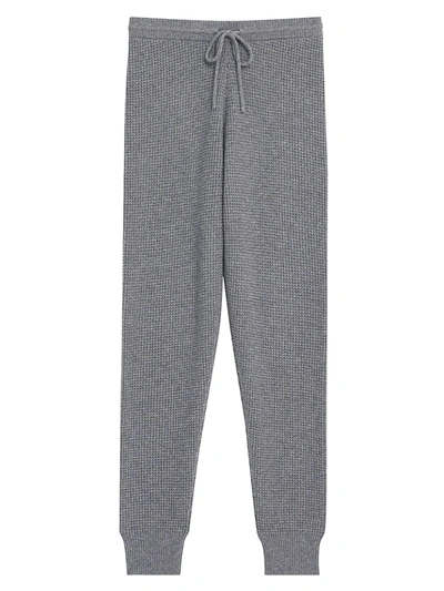 Theory Arleena Cashmere Waffle Knit Pants In Cloud
