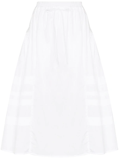 Cecilie Bahnsen Mandy Panelled Cotton Midi Skirt In White