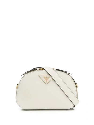 Prada Odette Logo Plaque Belt Bag In White