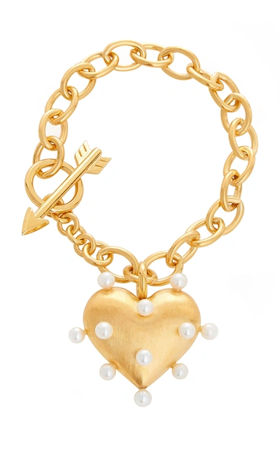 Rachel Quinn Women's Pin Cushion Pearl 18k Gold Vermeil Bracelet