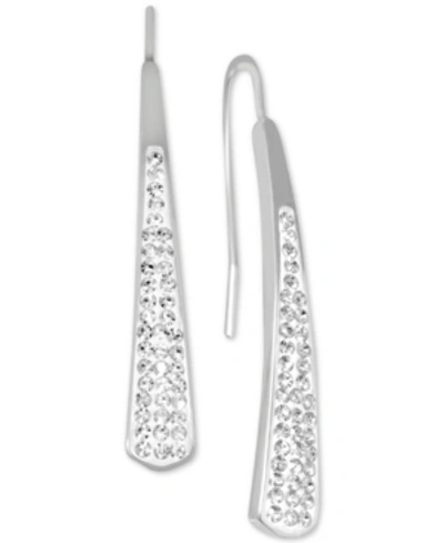 Essentials Crystal Bar Drop Earrings In Silver Plate