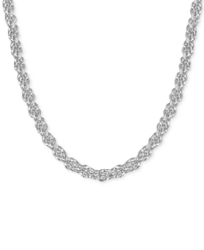 Essentials Silver Plated Rope Link 24" Chain Necklace
