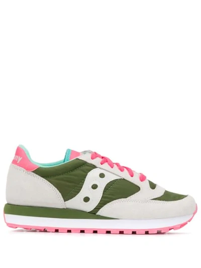 Saucony Colour-block Low-top Sneakers In Green/white/pink