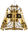Young Versace Kids' Baroque Print Casual Shirt (4-14 Years) In Gold