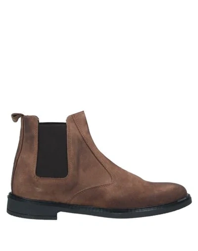 Grey Daniele Alessandrini Ankle Boots In Brown