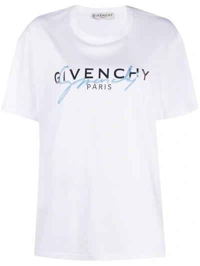 Givenchy Embroidered Logo Cotton Tee In White