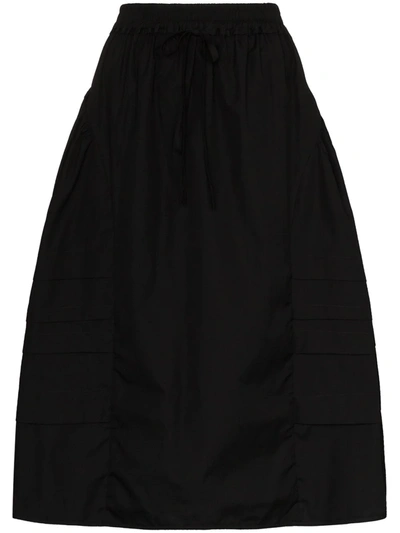 Cecilie Bahnsen Mandy Voluminous Cotton Midi Skirt In Black