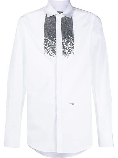 Dsquared2 Rhinestone-embellished Shirt In White