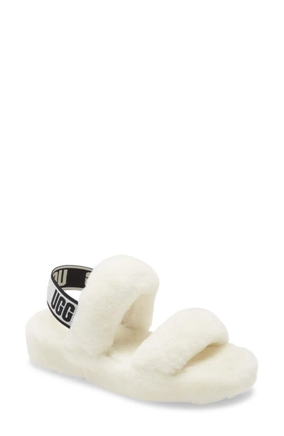 Ugg Oh Fluffita Slingback Slippers In White