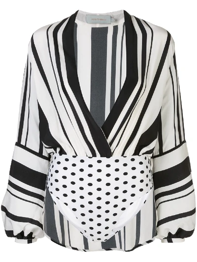 Silvia Tcherassi Striped Bodie Blouse In White