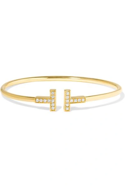 Tiffany & Co T Wire 18-karat Gold Diamond Bracelet