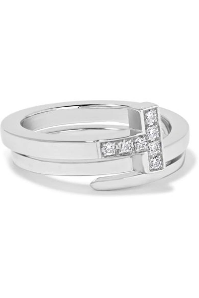 Tiffany & Co T Wrap 18-karat White Gold Diamond Ring
