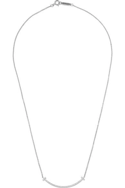 Tiffany & Co T Smile 16" 18-karat White Gold Diamond Necklace