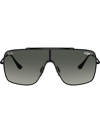 Ray Ban Wings Ii Rb3597 Metal Square-frame Sunglasses In Black