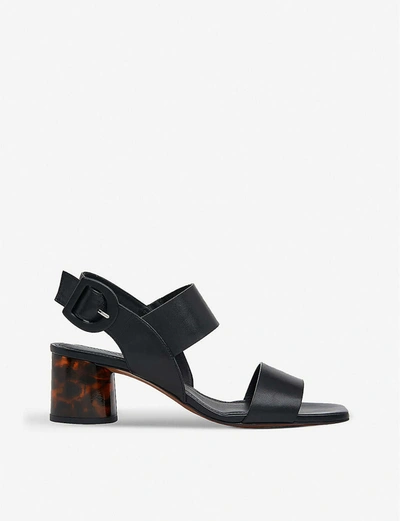 Whistles Adley Tort Leather Heeled Sandals In Black