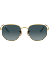 Ray Ban Hexagonal Flat Lenses Blue Gradient Unisex Sunglasses Rb3548n 91233m 48 In Gold