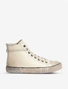 Allsaints Osun High-top Leather Trainers In Chalk