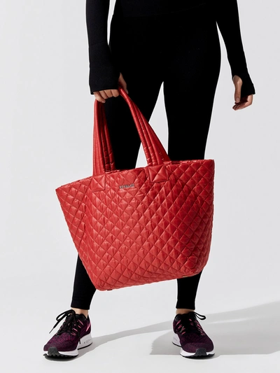 Mz Wallace Medium Metro Quilted Nylon Tote In Apple