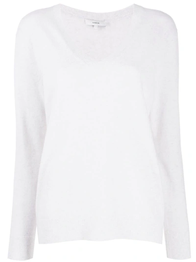 Vince Weekend V Neck Jumper In White