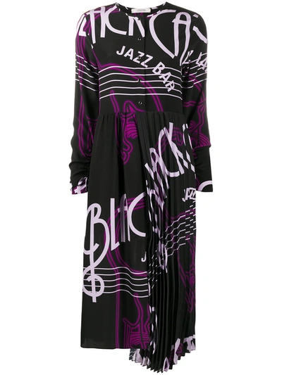 Dorothee Schumacher Jazz Bar Print Flared Dress In Black