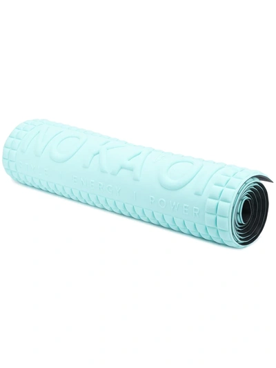 No Ka'oi Debossed-logo Pebbled-effect Yoga Mat In Blue