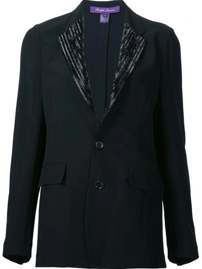 Polo Ralph Lauren Yvette Beaded-lapels Jacket In Black