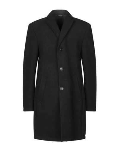 Grey Daniele Alessandrini Coats In Black