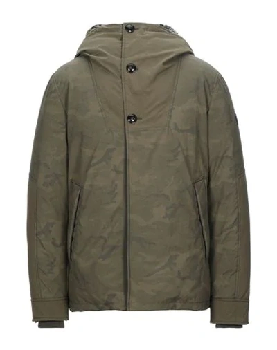 Woolrich Down Jackets In Military Green