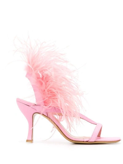 Gia Couture Sandals In Rose-pink Polyester