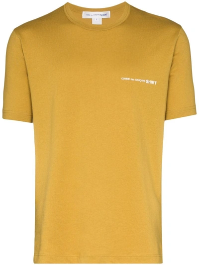 Comme Des Garçons Shirt Crew-neck Logo T-shirt In Yellow