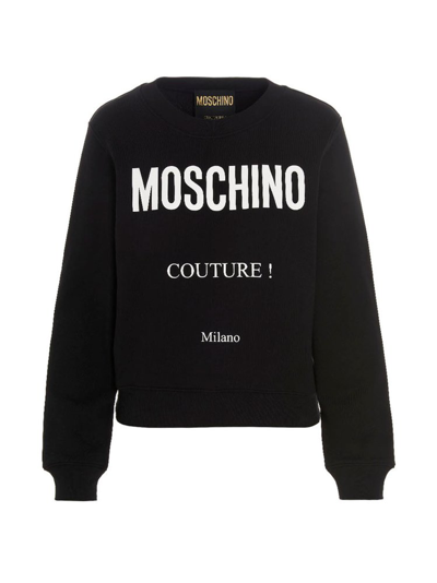 Moschino Couture Logo-print Sweatshirt In Black,white