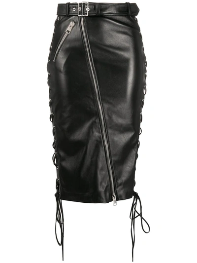 Manokhi Celine Side Tie Detail Skirt In Black