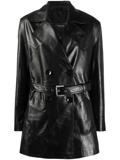Manokhi Storm Belted Waist Trench Coat In Black