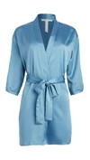 Flora Nikrooz Victoria Satin Short Robe In Blue