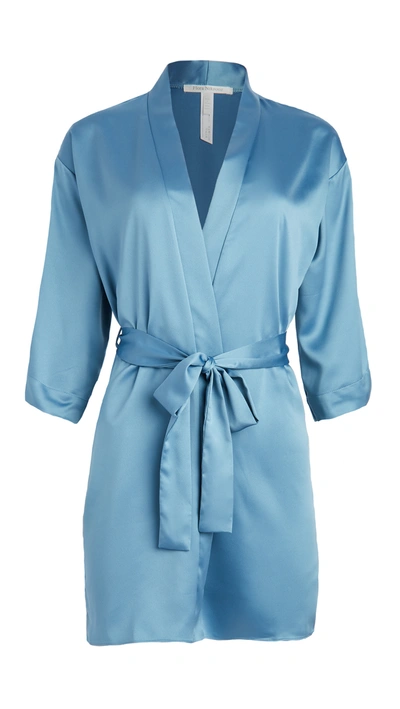 Flora Nikrooz Victoria Satin Short Robe In Blue