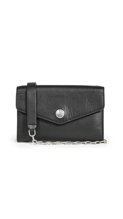 Rag & Bone Atlas Leather Wallet On A Chain In Black