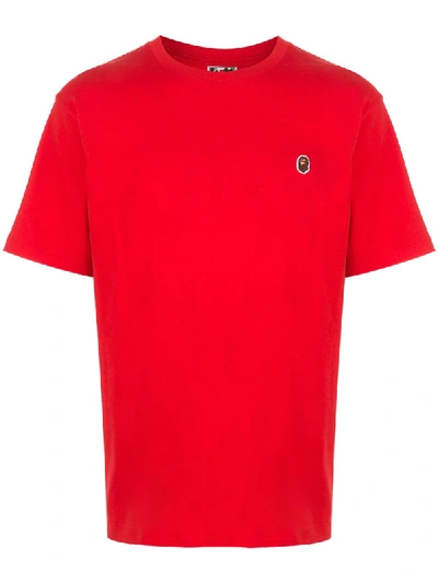 Bape Silicon Ape Head One Point T-shirt In Red