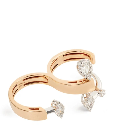 Yeprem Rose Gold And Diamond Electrified Ring