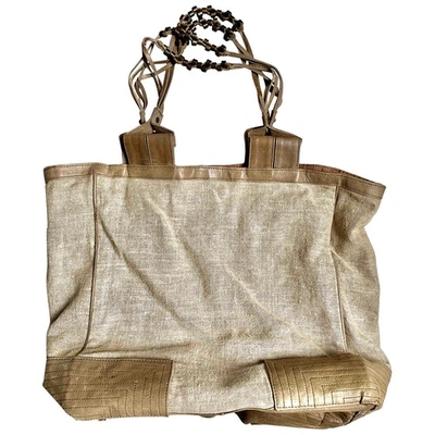 Pre-owned Ba&sh Linen Handbag In Beige