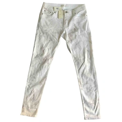 Pre-owned Maje Straight Trousers In White