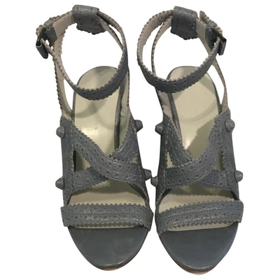 Pre-owned Balenciaga Leather Sandals In Grey