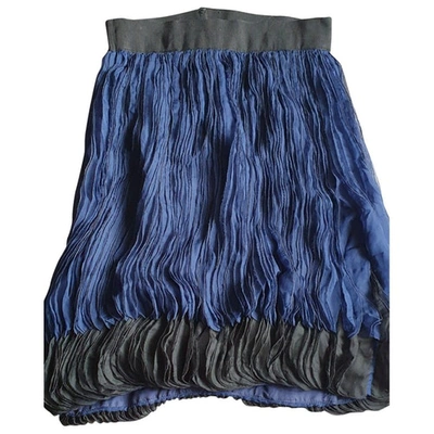 Pre-owned Giambattista Valli Silk Mini Skirt In Blue