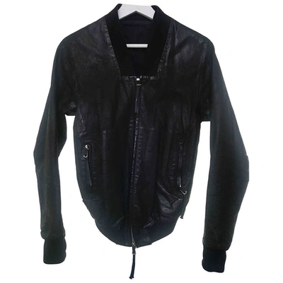 Pre-owned Boris Bidjan Saberi Leather Biker Jacket In Black