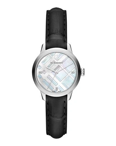 Burberry The Classic Round Watch, 32mm In White/black