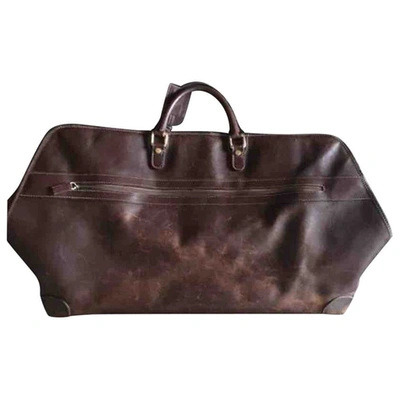 Pre-owned Bally Leather Travel Bag In Brown
