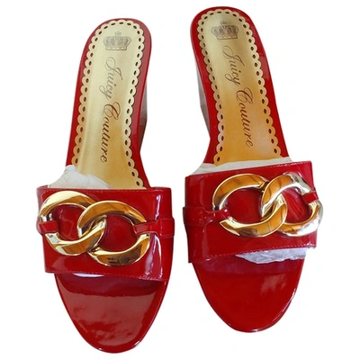 Pre-owned Juicy Couture Patent Leather Flats In Red