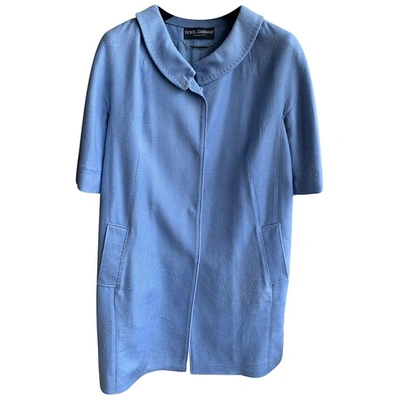 Pre-owned Dolce & Gabbana Silk Coat In Blue